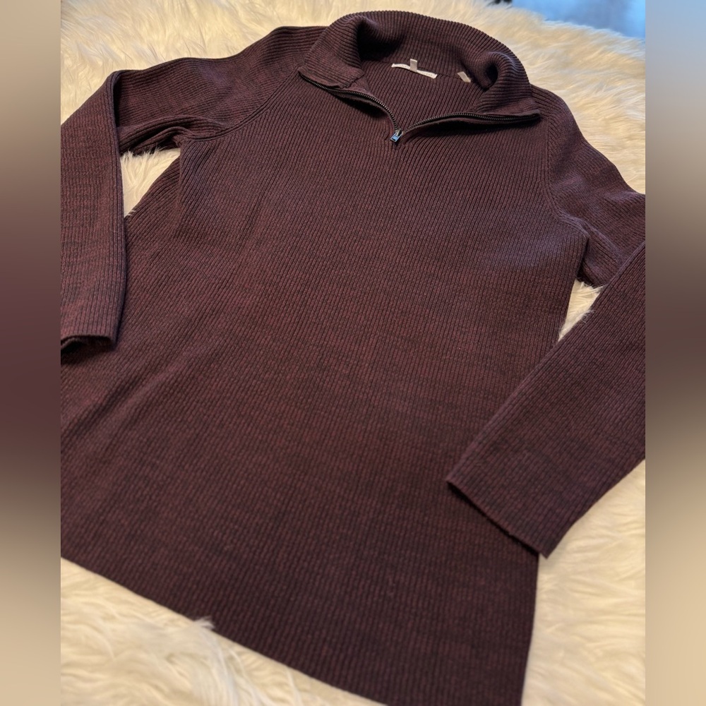 Vince Camuto | Men’s XL Maroon Quarter Zip Long Sweater